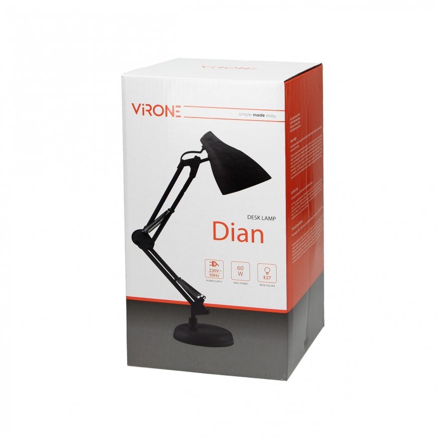 Orno DIAN table lamp. 60W steel, red – 3