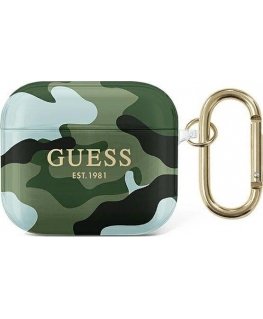 Guess Protective case GUA3UCAMA Camo Collection for AirPods 3, green