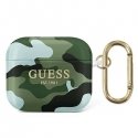 Guess Apsauginis dėklas GUA3UCAMA Camo Collection, skirtas AirPods 3, žalias Guess Apsauginis dėklas GUA3UCAMA Camo Collection, skirtas AirPods 3, žalias