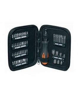 Black & Decker Black & Decker screwdriver with ratchet and bit set, 56 pieces (A7104)