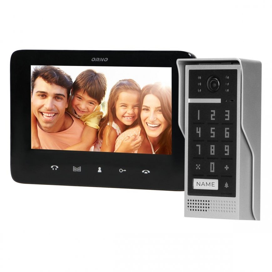 Orno Video intercom kit, handset, color, LCD 7 inch, intercom, with encryption, surface mount, black – 2