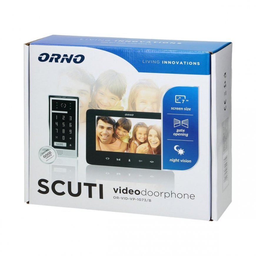 Orno Vaizdo domofono rinkinys, ragelis, spalvotas, LCD 7 colių, domofonas, su šifravimu, montuojamas – 3