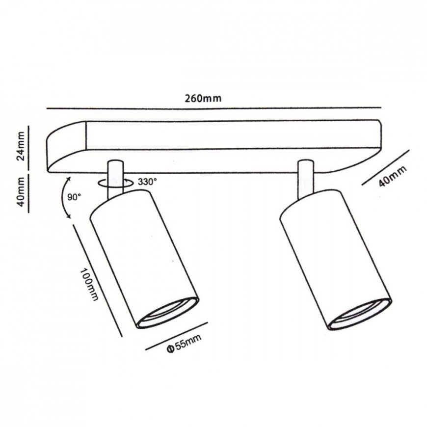 div class"int_ce_html"Maclean wall and ceiling light, spot, movable, aluminum, 2xGU10, 55x100 mm, bl – 10