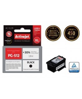 Activejet AC-512R ink (replacement for Canon PG-512 Premium 18 ml black)