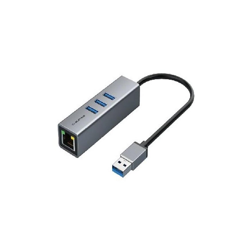 EXTRADIGITAL Premium adapter USB 3.0 - USB 3.0 (3 Ports) + RJ45, 0.15m