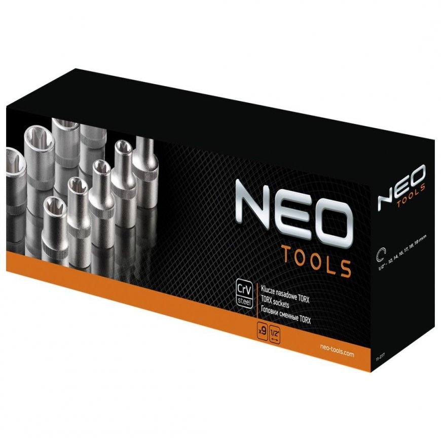 Neo Torx lizdų rinkinys 1/2 "E10-E24 9vnt (08-649) – 2