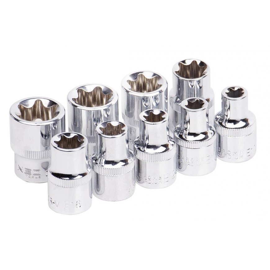 Neo Torx lizdų rinkinys 1/2 "E10-E24 9vnt (08-649) – 3