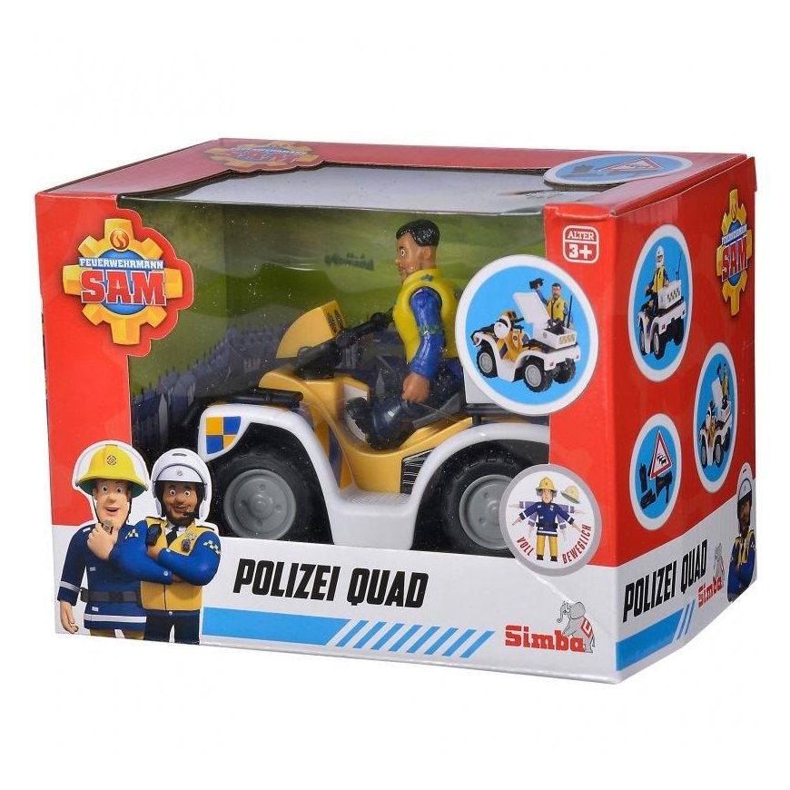 SIMBA Fireman Sam Police Quad with Malcolm Figure – 7