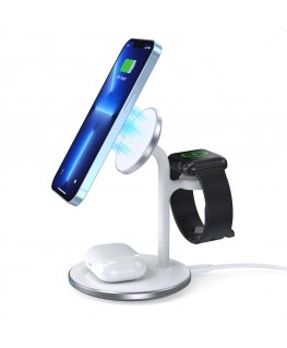 Wireless charger Choetech with stand 2in1 (white)