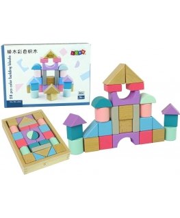 Lean Sport Lean Cars Wooden bricks Pastel colors 28 pcs. Castle