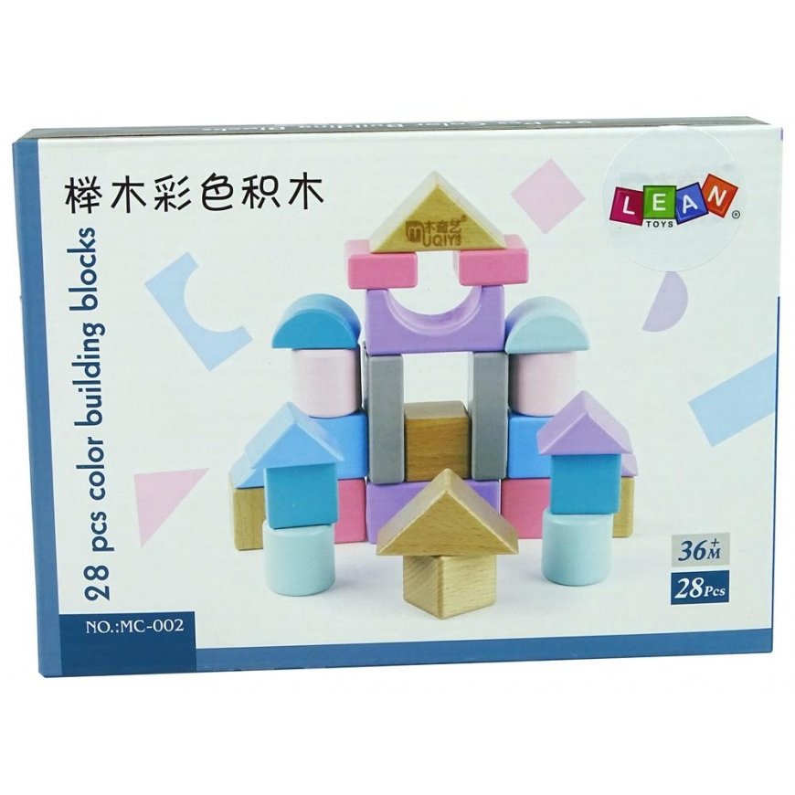 Lean Sport Lean Cars Wooden bricks Pastel colors 28 pcs. Castle – 4