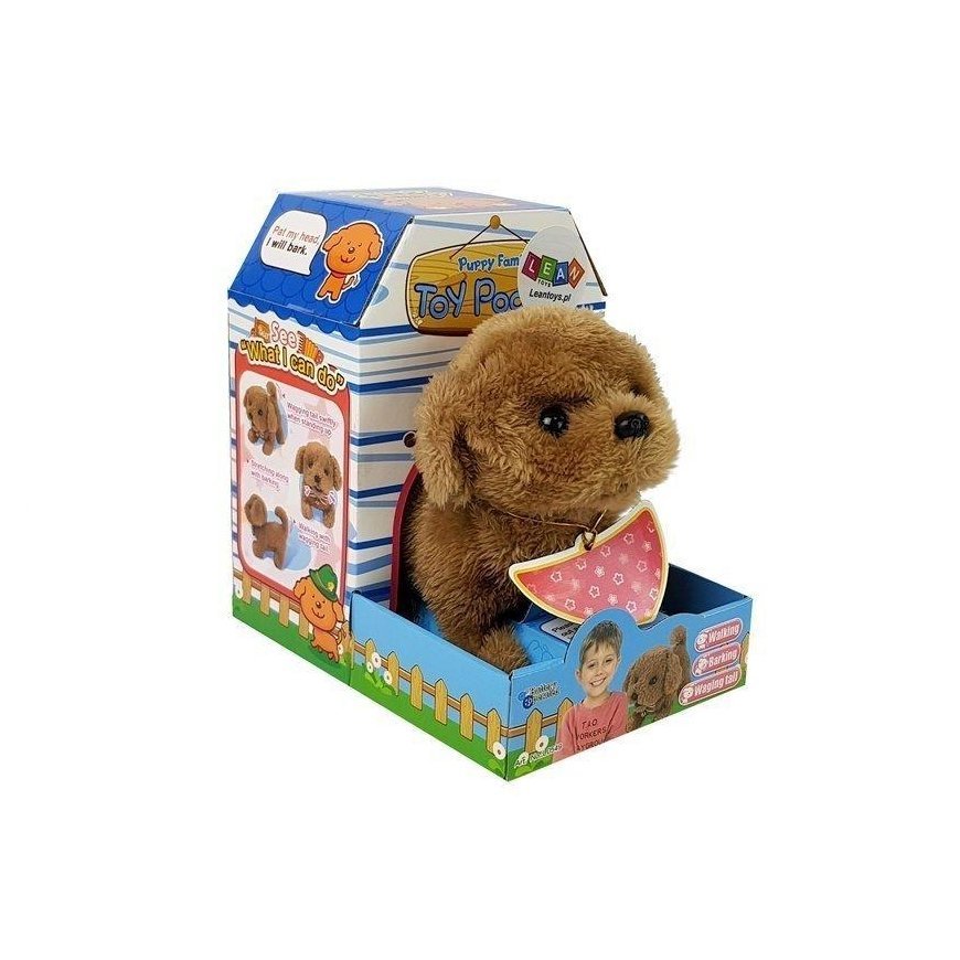 Lean Cars Interaktyvi „Puppy Baterija“ valdoma „Brown Walks“ juda uodegos garsu – 4