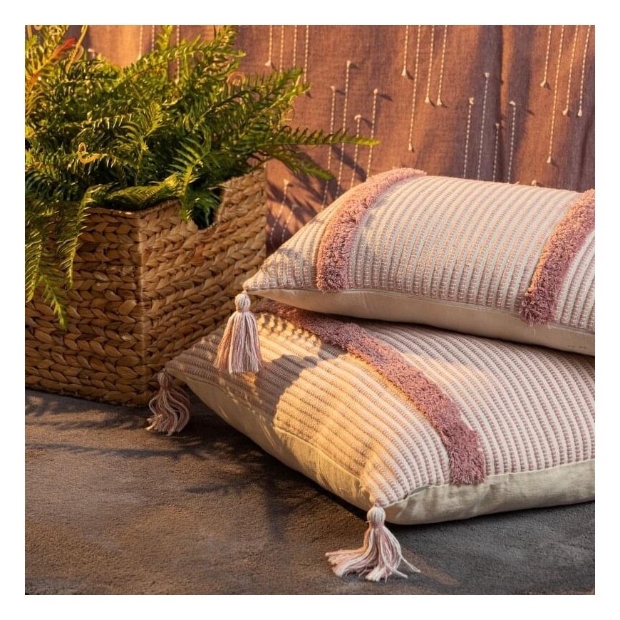 Eurofirany TERRA COLLECTION AVINION Pillow cover made of thick cotton fabric with fringes in the cor – 3