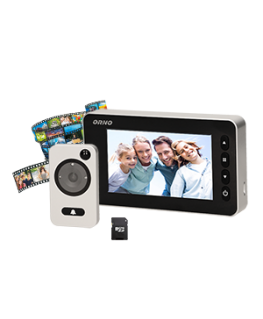 Orno Electronic 4.7" Door Viewer with Micro SD Card Recording, Motion Sensor and Menu in 9 Languages, Battery Powered