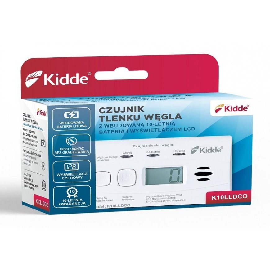 Kidde anglies monoksido detektorius su ekranu KIDDE K10LLDCO – 6