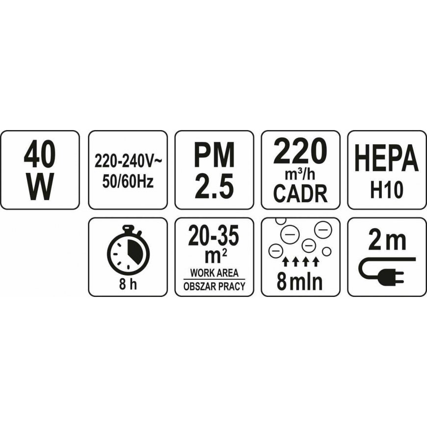 Toya LUND AIR CLEANER 40W 220M3 / H HEPA 4 STEP CLEANING – 6