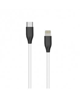 Extra Digital Silikoninis kabelis USB Type-C - Lightning (baltas, 1m)
