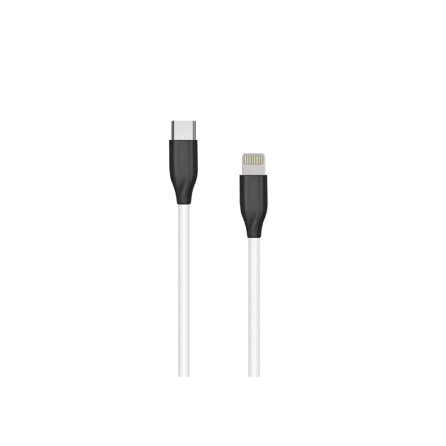Extra Digital Silicone cable USB Type-C - Lightning (white, 1m)