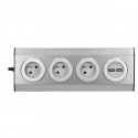 Orno Baldai, kitchen outlet with USB charger, Velcro fastening with 1.5m cable - 3x2P + Z, 2xUSB, IN Orno Baldai, kitchen outlet with USB charger, Velcro fastening with 1.5m cable - 3x2P + Z, 2xUSB, IN