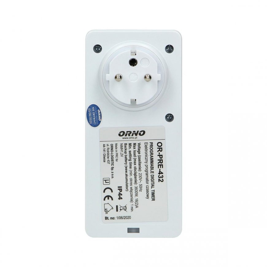 Orno Elektroninis laikmatis, 8 programos, IP44 – 8
