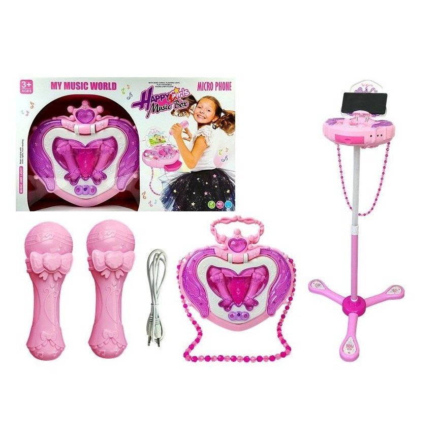 Lean Cars Music Box on Stand Microphone Speaker Pink – 2