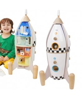 CLASSIC WORLD wooden rocket - house + figurines