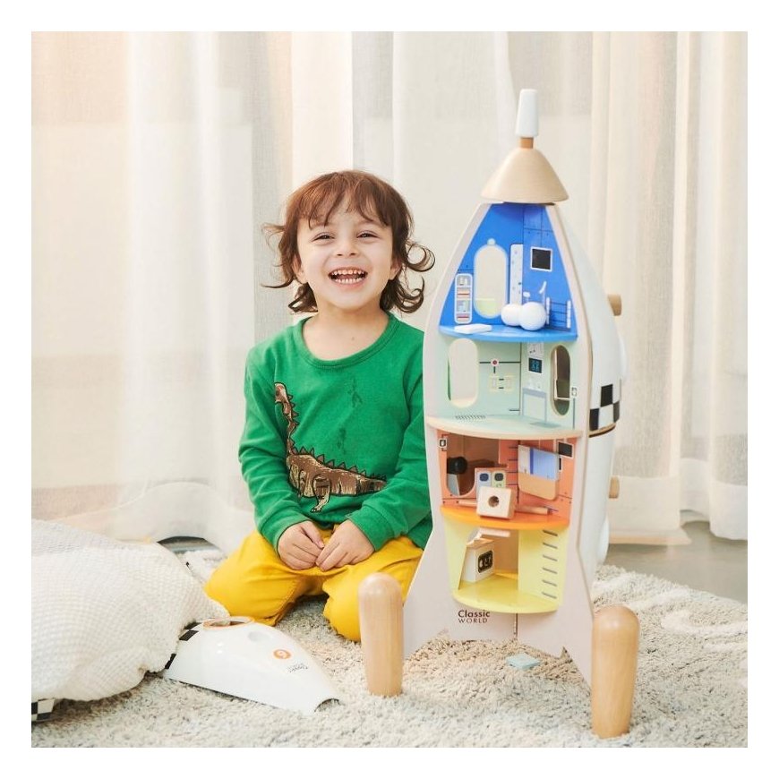 CLASSIC WORLD wooden rocket - house + figurines – 7