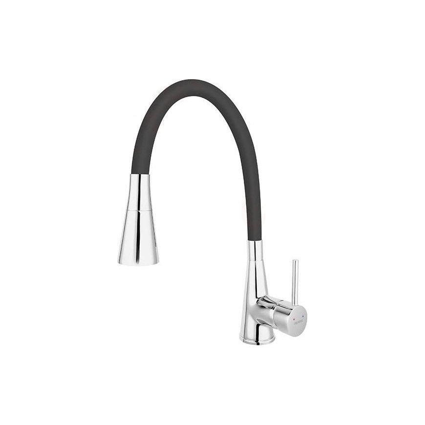 Ferro Zumba II standing black kitchen faucet (BZA42B)