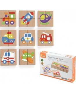 Viga Toys Magnetinis transporto priemonių galvosūkis, Viga