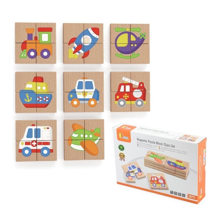 Viga Toys Magnetinis transporto priemonių galvosūkis, Viga – 3