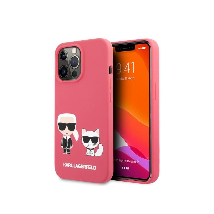 KLHCP13LSSKCP Karl Lagerfeld and Choupette Liquid Silikoninis dėklas for iPhone 13 Pro Raudona (Raud