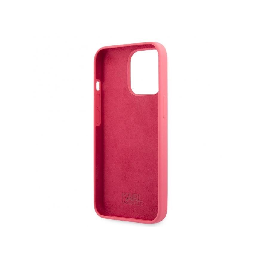 KLHCP13LSSKCP Karl Lagerfeld and Choupette Liquid Silicone Case for iPhone 13 Pro Red (Red) – 5