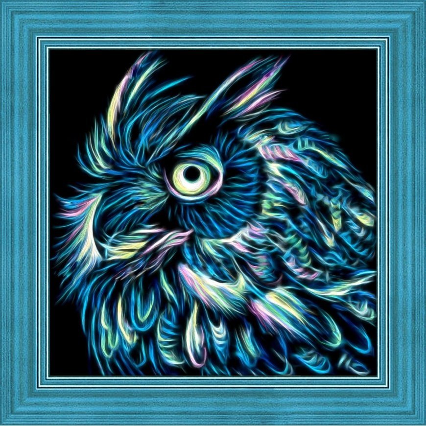 Beldizart Neon Owl 25x25 cm AZ-1710