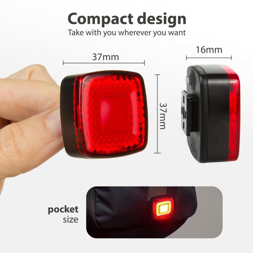 Maclean Rear bicycle light USB AUTO STOP twilight sensor Maclean Energy MCE355 COB LED max. 125lm ba – 2