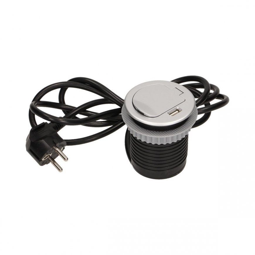 Orno Arno Lizdas furniture, recessed into 1x250V AC table with lid, USB (OR-AE-1373) – 4