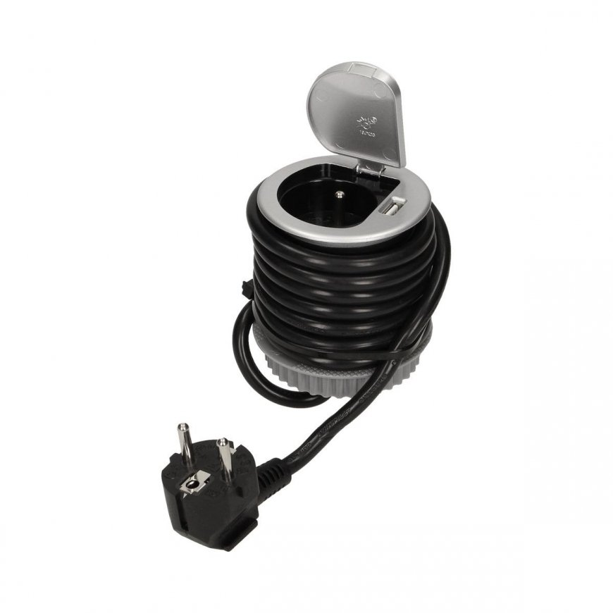 Orno Arno Lizdas baldai, įleidžiami į 1x250V AC stalą su dangčiu, USB (OR-AE-1373) – 5
