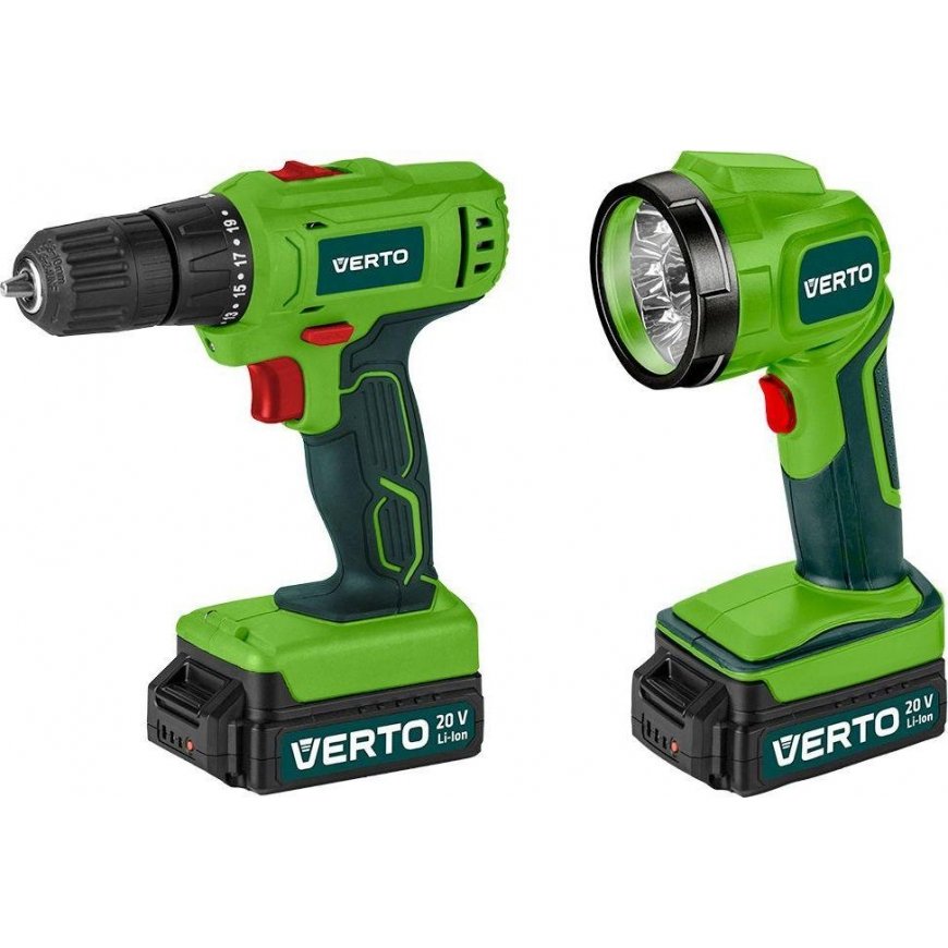 Verto 50G293 20V Drill, 2 x
