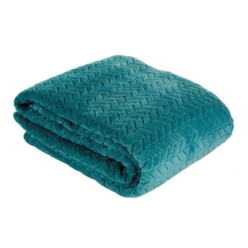 Eurofirany DESIGN 91 Soft and gentle blanket CINDY with printed pattern, 220X200 cm, color: dark tur – 3