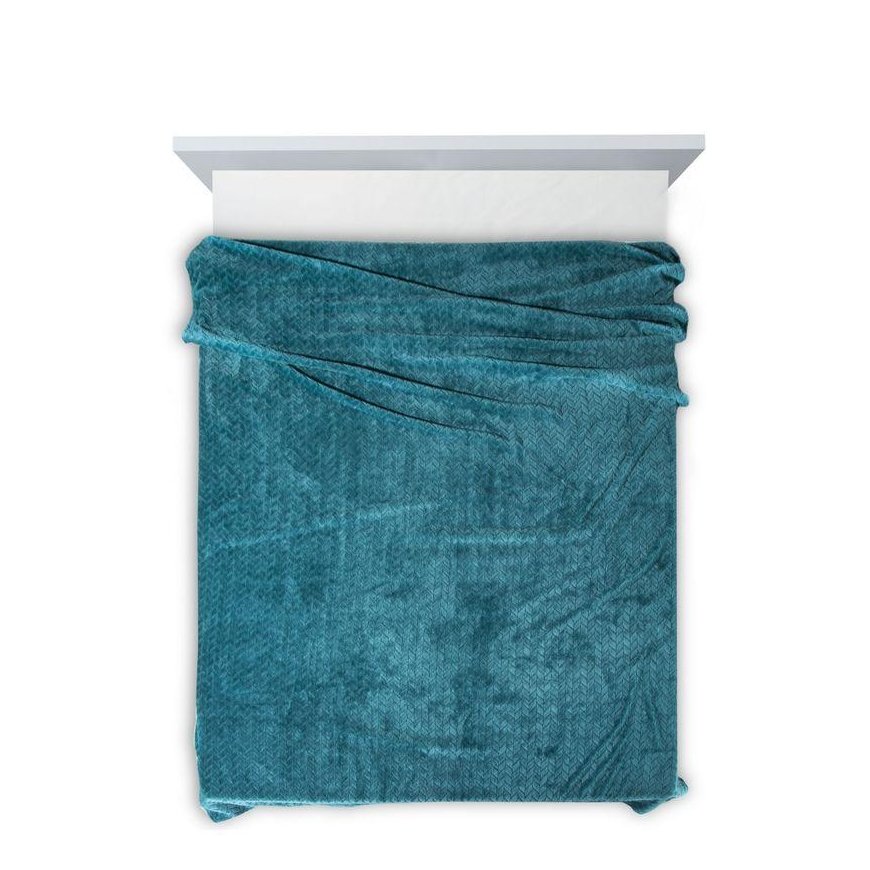 Eurofirany DESIGN 91 Soft and gentle blanket CINDY with printed pattern, 220X200 cm, color: dark tur – 4