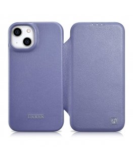 iCarer CE Premium Leather Folio Case iPhone 14 Plus Magnetic Flip Leather Folio Case MagSafe Light Violetinė (WMI14220715-LP)