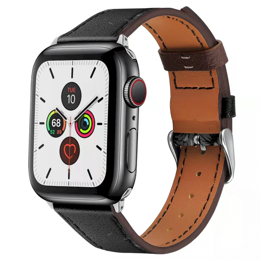 Išmaniojo laikrodžio Apple odinis dirželis, Juodos spalvos, 38/40mm