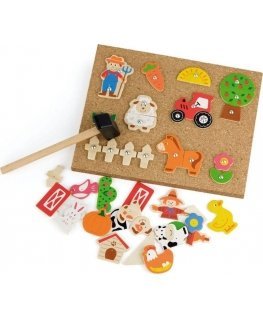Viga, a wooden farm on a board