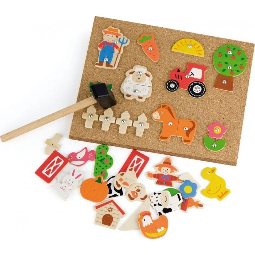 Viga, a wooden farm on a board