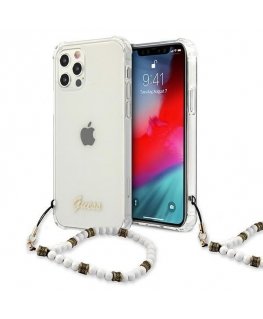 Guess GUHCP12MKPSWH iPhone 12/12 Pro 6.1quot Transparent Hardcase White Pearl
