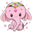Beldizart Pink Elephant 20*20 cm WD2480 Beldizart Pink Elephant 20*20 cm WD2480