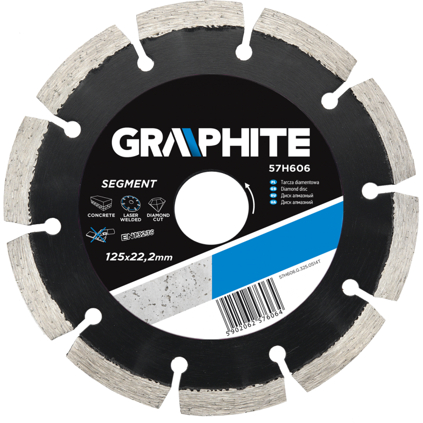 Graphite Graphite laser welded segmental diamond disc 125x22.2 mm - 57H606