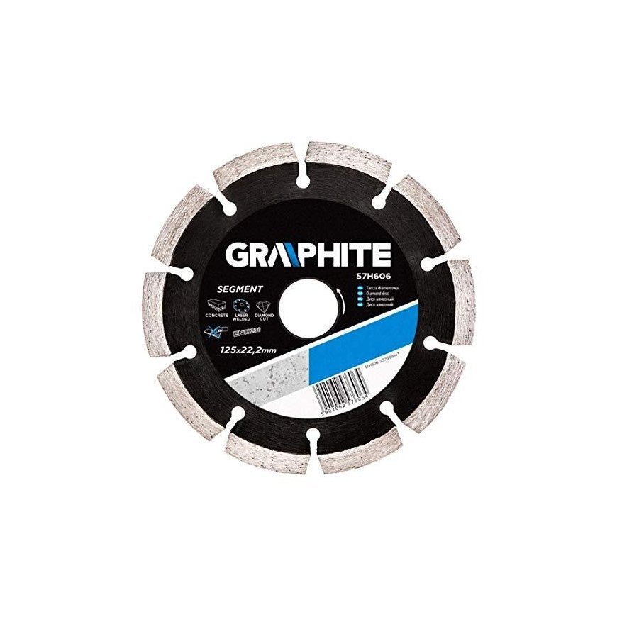 Graphite Grafitinis lazeriu suvirintas segmentinis deimantinis diskas 125x22,2 mm - 57H606 – 2