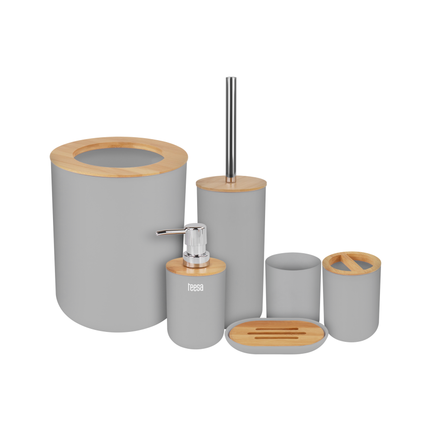Teesa Bathroom accessories set (6 pcs.) gray color