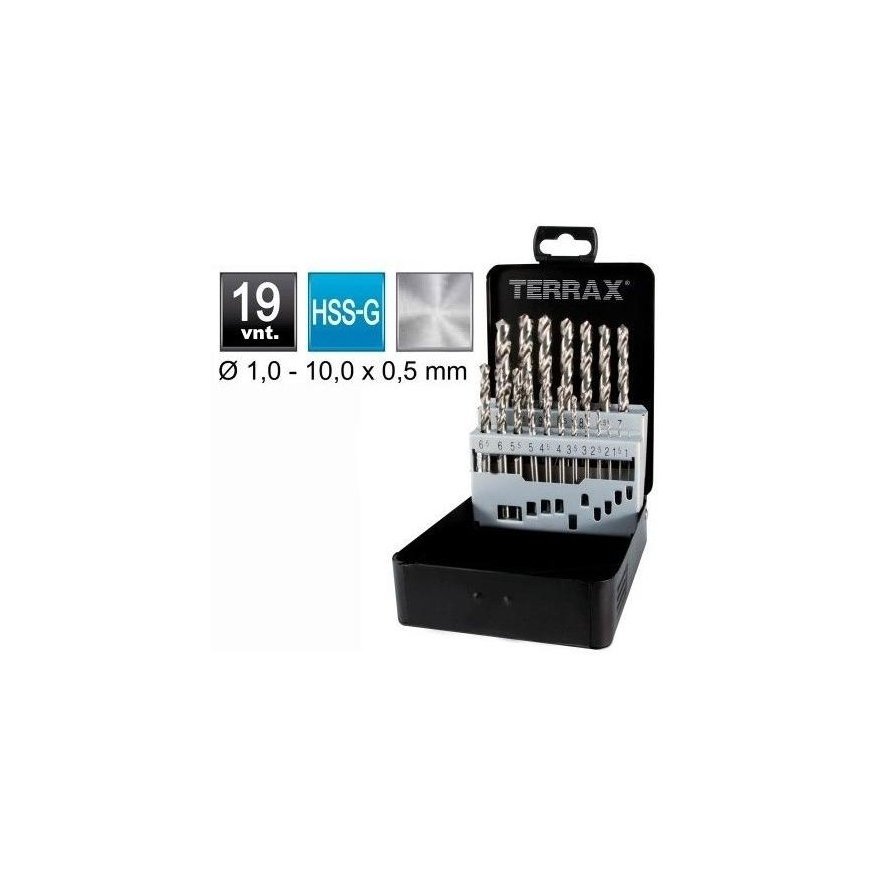 19-piece drill set RUKO Terrax HSS – 3