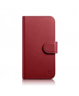 dėklo dėklas „icarer Piniginė Case 2 in1 Cover iPhone 14 Plus Anti-RFID oda Apverstinis dangtelis raudonas (WMI14220727-RD)